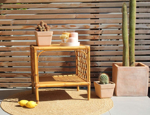 Chevet rotin vintage Hubert